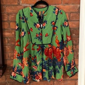 Anthro Floral Long-Sleeve Top